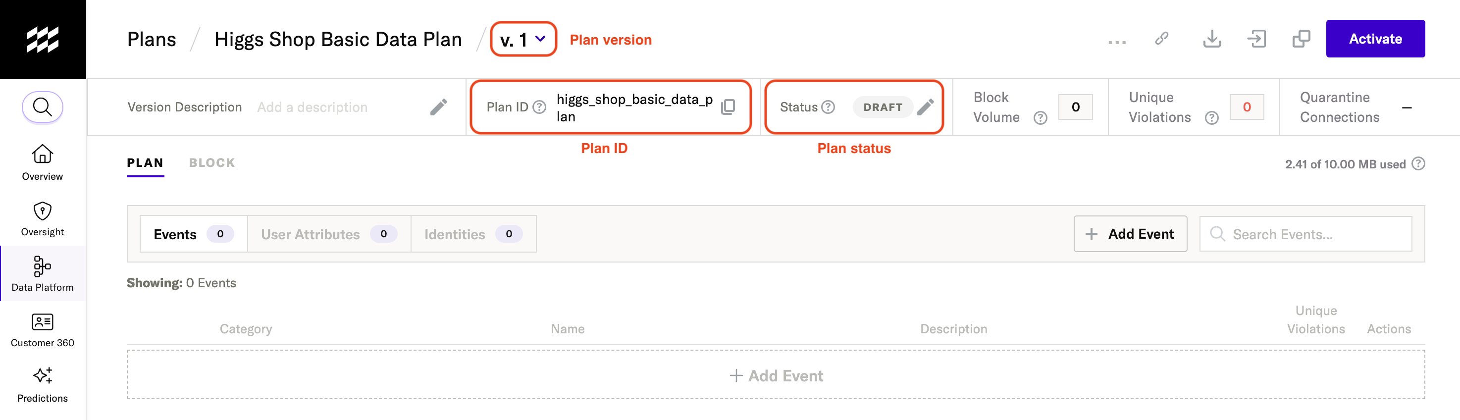 Where to find data plan details